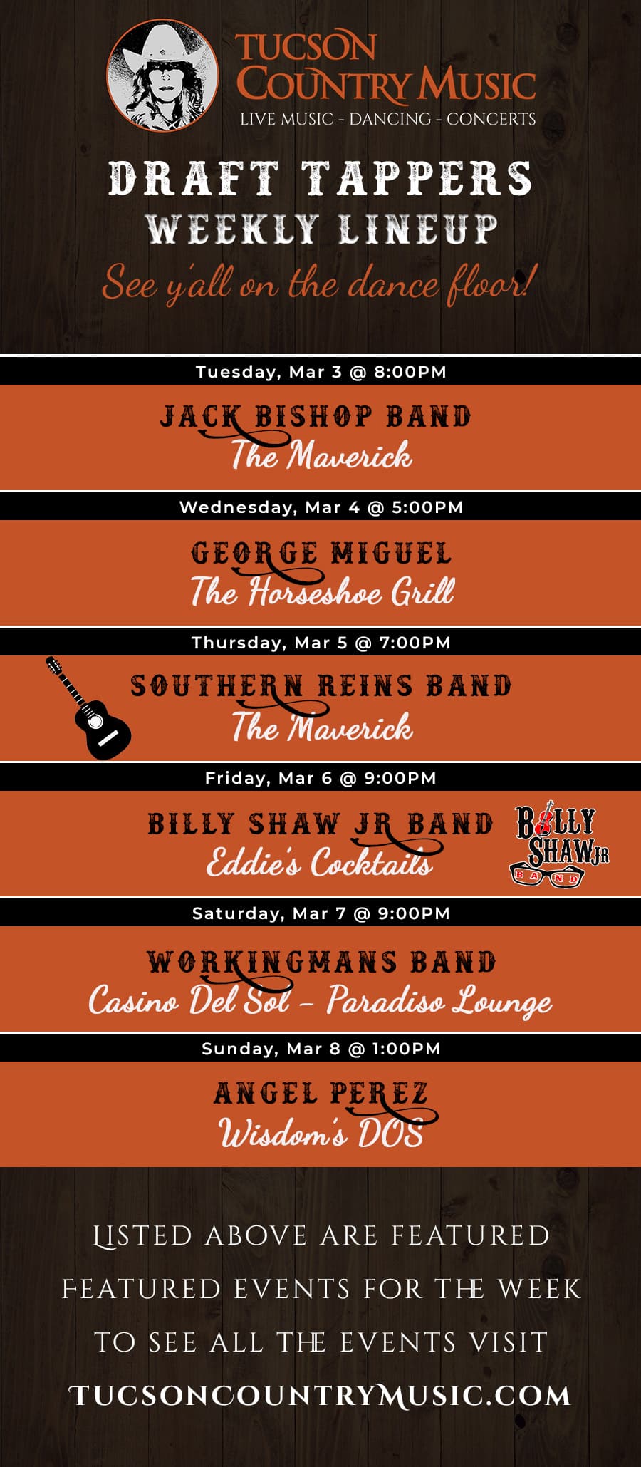 Tucson Country Music Featured Events week 3-2